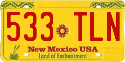 NM license plate 533TLN