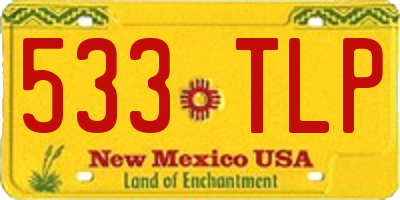 NM license plate 533TLP