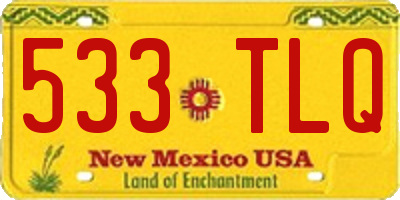 NM license plate 533TLQ