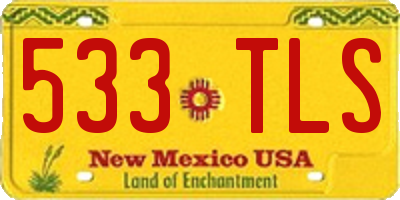 NM license plate 533TLS