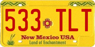 NM license plate 533TLT