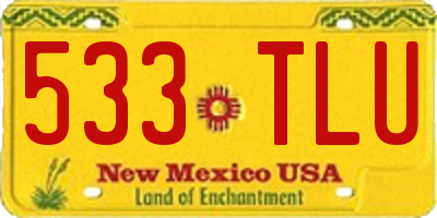 NM license plate 533TLU