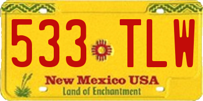 NM license plate 533TLW