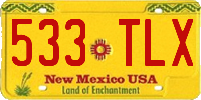 NM license plate 533TLX