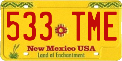 NM license plate 533TME