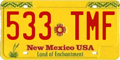 NM license plate 533TMF