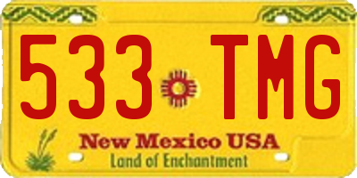 NM license plate 533TMG