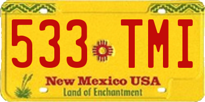 NM license plate 533TMI