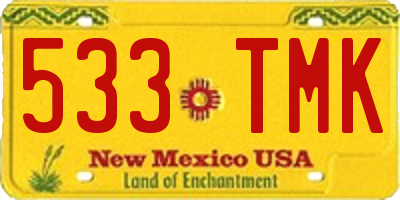 NM license plate 533TMK