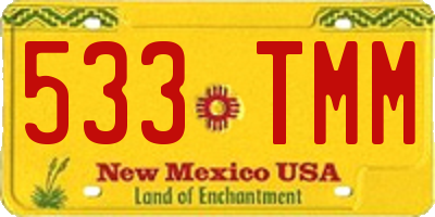 NM license plate 533TMM