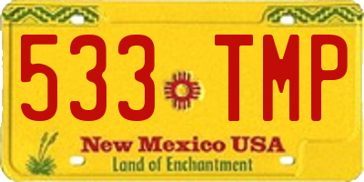 NM license plate 533TMP