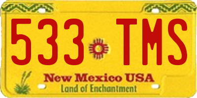 NM license plate 533TMS