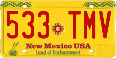 NM license plate 533TMV