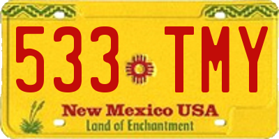 NM license plate 533TMY