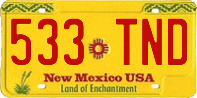 NM license plate 533TND