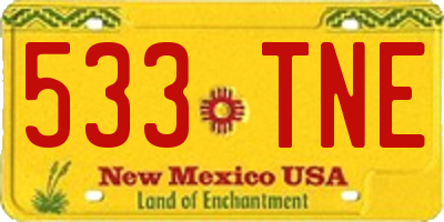 NM license plate 533TNE
