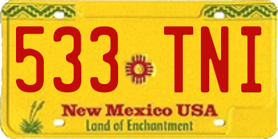 NM license plate 533TNI