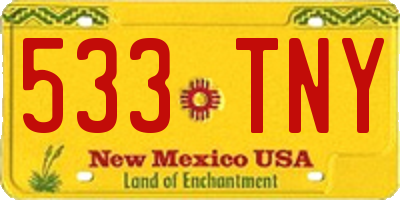 NM license plate 533TNY
