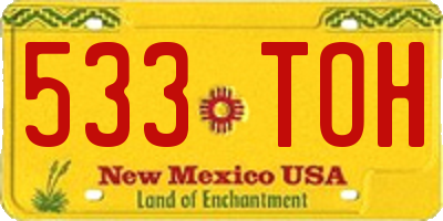 NM license plate 533TOH