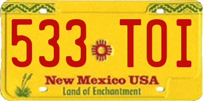 NM license plate 533TOI