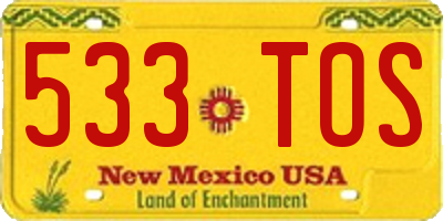 NM license plate 533TOS