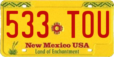 NM license plate 533TOU
