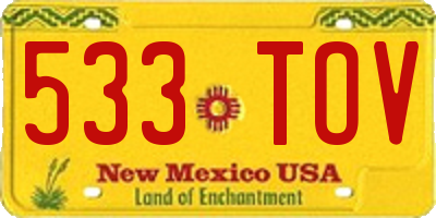 NM license plate 533TOV