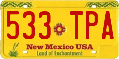 NM license plate 533TPA