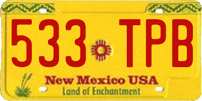 NM license plate 533TPB