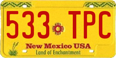 NM license plate 533TPC