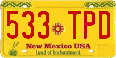 NM license plate 533TPD