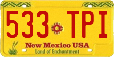 NM license plate 533TPI