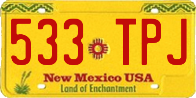 NM license plate 533TPJ