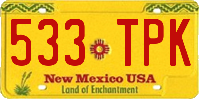 NM license plate 533TPK