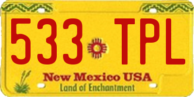 NM license plate 533TPL