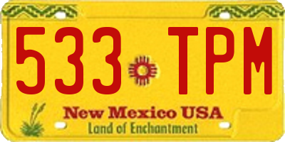 NM license plate 533TPM