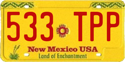 NM license plate 533TPP