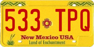 NM license plate 533TPQ