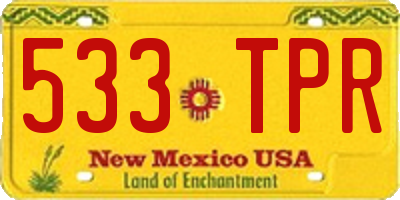NM license plate 533TPR