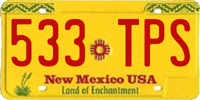NM license plate 533TPS