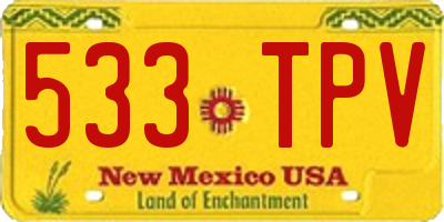 NM license plate 533TPV