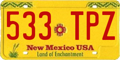 NM license plate 533TPZ