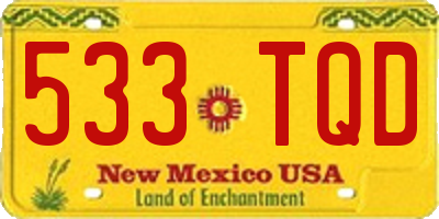 NM license plate 533TQD