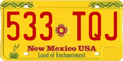 NM license plate 533TQJ