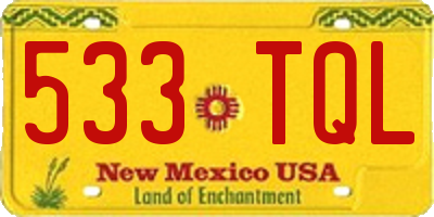 NM license plate 533TQL