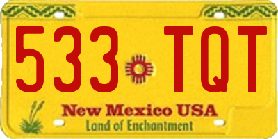 NM license plate 533TQT