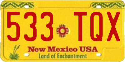 NM license plate 533TQX