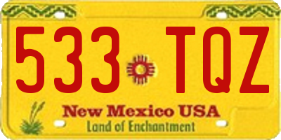 NM license plate 533TQZ