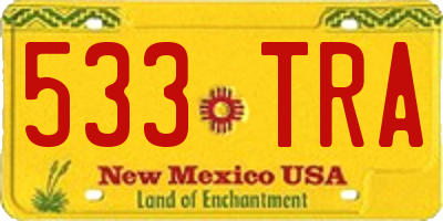 NM license plate 533TRA