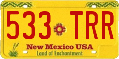NM license plate 533TRR
